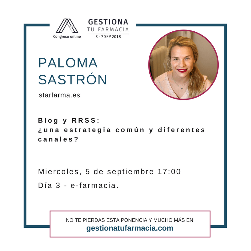 Congreso online gestiona tu farmacia 1 paloma sastron congreso gestiona tu farmacia